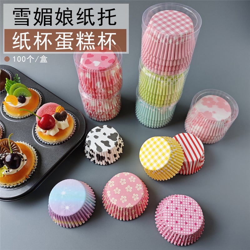 100/200 Boxes Of Cake Paper Liners, Cupcake Baking Cups, Printed Snow Pastry Packaging Paper, Food Paper Liners - Image 2